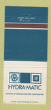 Matchbook Cover - Hydra Matic GM General Motors Warren Ypsilanti MI 30 Strike