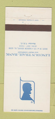 Matchbook Cover - Lincoln Trail Bank Fairview Heights IL 30 Strike