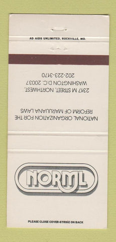Matchbook Cover - Norml Marijuana Advocacy Washington DC 30 Strike