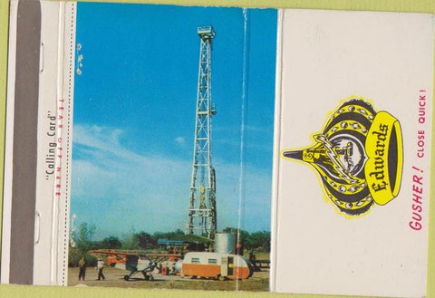 Matchbook Cover - King Edwards Oil Wells Graham TX 40 Strike