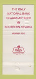 Matchbook Cover - Continental National Bank Las Vegas NV 30 Strike