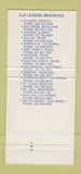 Matchbook Cover - AJF Leaning St Louis MO  30 Strike