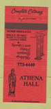 Matchbook Cover - Athena Hall Cottone Bros Roseville MI 30 Strike