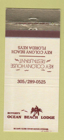 Matchbook Cover - Key Colony House Ocean Beach Lodge FL 30 Strike