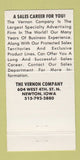 Matchbook Cover - Vernon Sales Promotion Newton IA 30 Strike