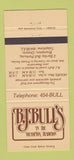 Matchbook Cover - BJ Bull's Brampton ON 30 Strike