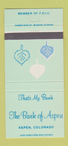 Matchbook Cover - Bank of Aspen Colorado 30 Strike