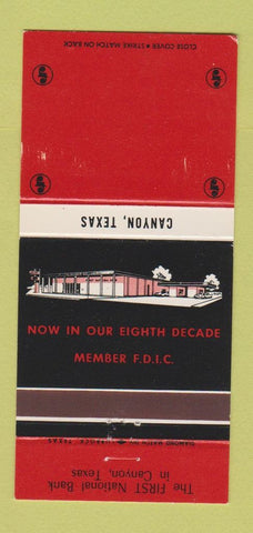 Matchbook Cover - First National Bank Canyon TX 30 Strike