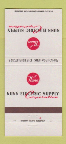 Matchbook Cover - Nunn Electric Supply Lubbock Austin Amarillo TX 30 Strike