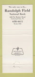 Matchbook Cover - Randolph Field National Bank Universal City TX 30 Strike