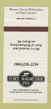 Matchbook Cover - Fort Magruder Inn Williamsburg VA 30 Strike