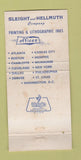 Matchbook Cover - Sleight and Hellmuth Printing Inks WEAR 30 Strike