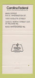Matchbook Cover - Carolina Federal Savings Loan Greenville SC 30 Strike