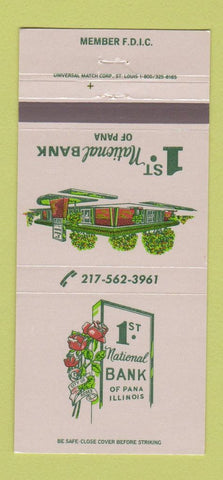 Matchbook Cover - 1st National Bank of Pana IL 30 Strike