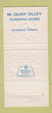 Matchbook Cover - M Quay Olley Funeral Home Sunbury PA 30 Strike