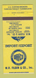 Matchbook Cover - WR Filbin Freight Detroit Port Huron MI Buffalo NY 30 Strike