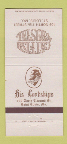Matchbook Cover - Catfish Crystal St Louis MO His Lordships 30 Strike