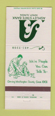 Matchbook Cover - Ashley State Bank Ashley IL 30 Strike