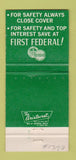 Matchbook Cover - First Federal Savings Dawson Springs Madisonville KY 30 Strike
