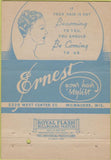 Matchbook Cover - Ernest Hair Stylist Milwaukee WI girlie 40 Strike