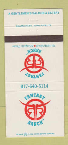 Matchbook Cover - Fantasy Ranch Arlington TX 30 Strike