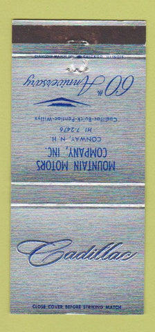 Matchbook Cover - Mountain Cadillac Buick Pontiac Willys Conway NH 30 Strike