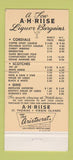 Matchbook Cover - AH Riise Liquors Rum St Thomas Virgin Islands 30 Strike