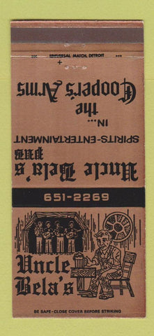 Matchbook Cover - Uncle Bela's Pub Rochester MI 30 Strike