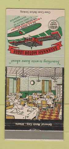 Matchbook Cover - Savannah Motor Lodge GA 30 Strike
