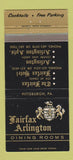 Matchbook Cover - Fairfax Arlington Hotel  Pittsburgh PA WEAR 30 Strike