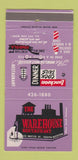 Matchbook Cover - Warehouse Restaurant South Boston MA 30 Strike