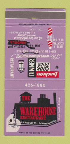 Matchbook Cover - Warehouse Restaurant South Boston MA 30 Strike