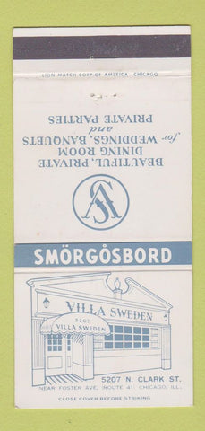 Matchbook Cover - Villa Sweden Smorgosbord Chicago IL 30 Strike