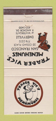 Matchbook Cover - Trader Vic's Tiki Emeryville San Francisco CA WEAR 30 Strike