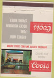 Matchbook Cover - Coors Beer Courtesy Room Golden CO 40 Strike