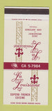 Matchbook Cover - La Louisiane French Restaurant San Antonio TX 30 Strike