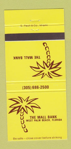 Matchbook Cover - The Mall Bank West Palm Beach FL 30 Strike