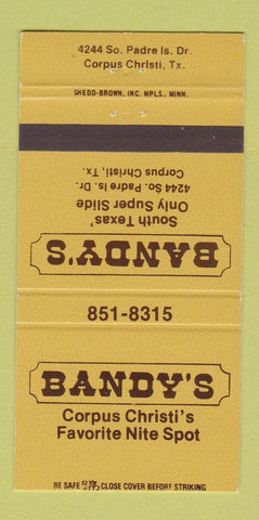 Matchbook Cover - Bandy's Corpus Christi TX club 30 Strike