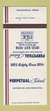 Matchbook Cover - Perpetual Federal Savings Lawrenceburg IN 30 Strike