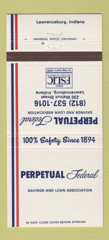 Matchbook Cover - Perpetual Federal Savings Lawrenceburg IN 30 Strike