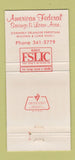 Matchbook Cover American Federal Savings Erlanger Crescent Springs KY 30 Strike