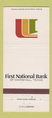 Matchbook Cover - First National Bank Marshall TX 30 Strike