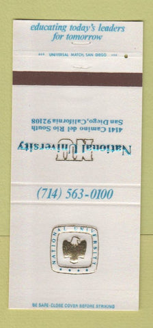 Matchbook Cover - National University San Diego CA 30 Strike