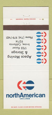 Matchbook Cover - North American Van Lines Apace Moving Irvine CA 30 Strike