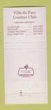 Matchbook Cover - Ville Du Parc Country Club Mequon WI 30 Strike