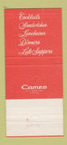 Matchbook Cover Johnny Kamuca's Valley Forge Tavern King of Prussia PA 30 Strike
