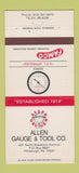 Matchbook Cover - Allen Gauge and Tool Pittsburgh PA FAMCO 30 Strike