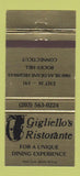 Matchbook Cover - Gigliello's Ristorante Rocky Hill CT GOLD 30 Strike