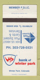Matchbook Cover - Bank of Winter Park Colorado? 30 Strike
