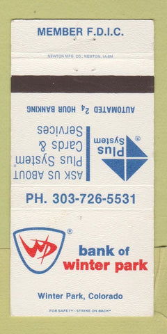 Matchbook Cover - Bank of Winter Park Colorado? 30 Strike
